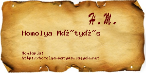 Homolya Mátyás névjegykártya